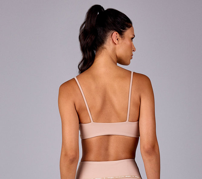 Thin-strap top with custom elastic band