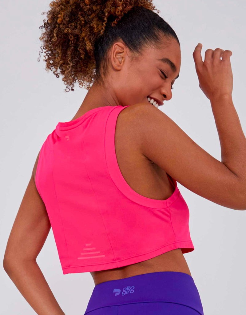 Reflective cropped skin tank top