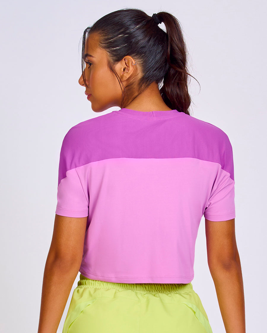 Skin fit t-shirt with tulle overlay