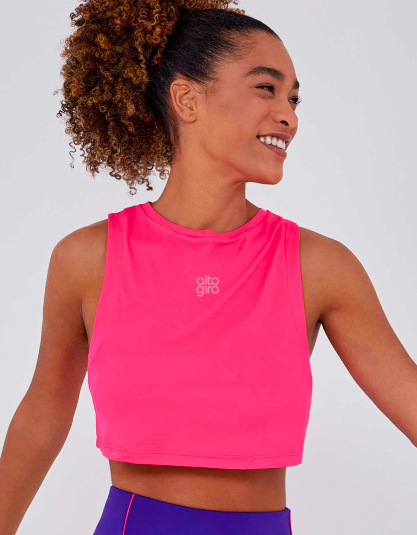 Reflective cropped skin tank top