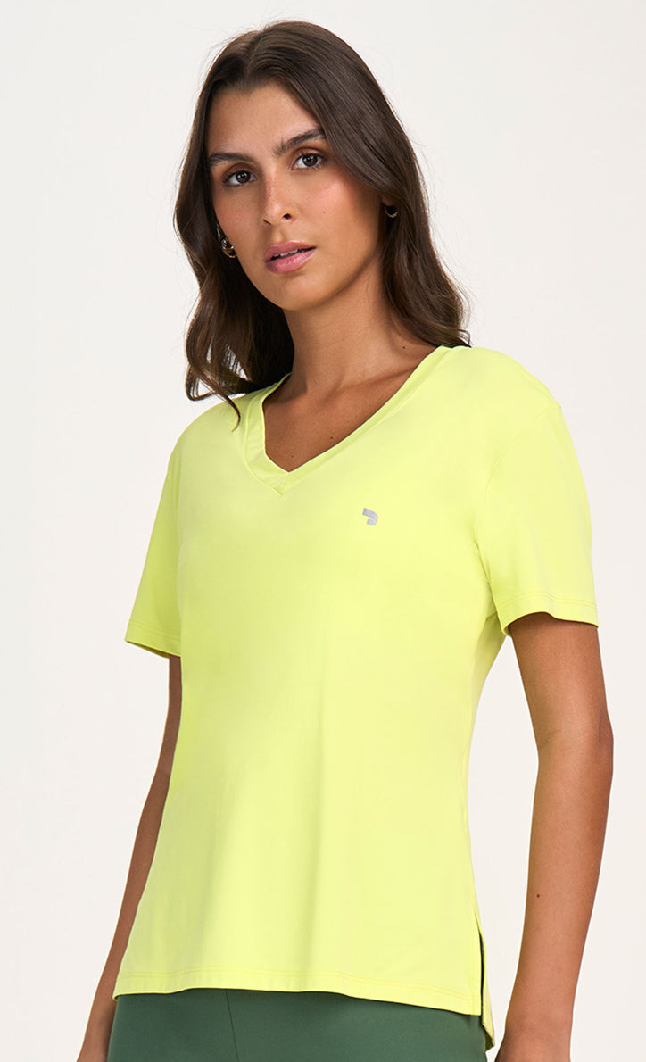 V-neck long t-shirt