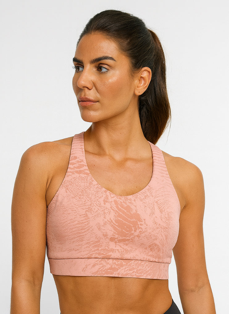 Textured Racerback High-Support Sports Bra