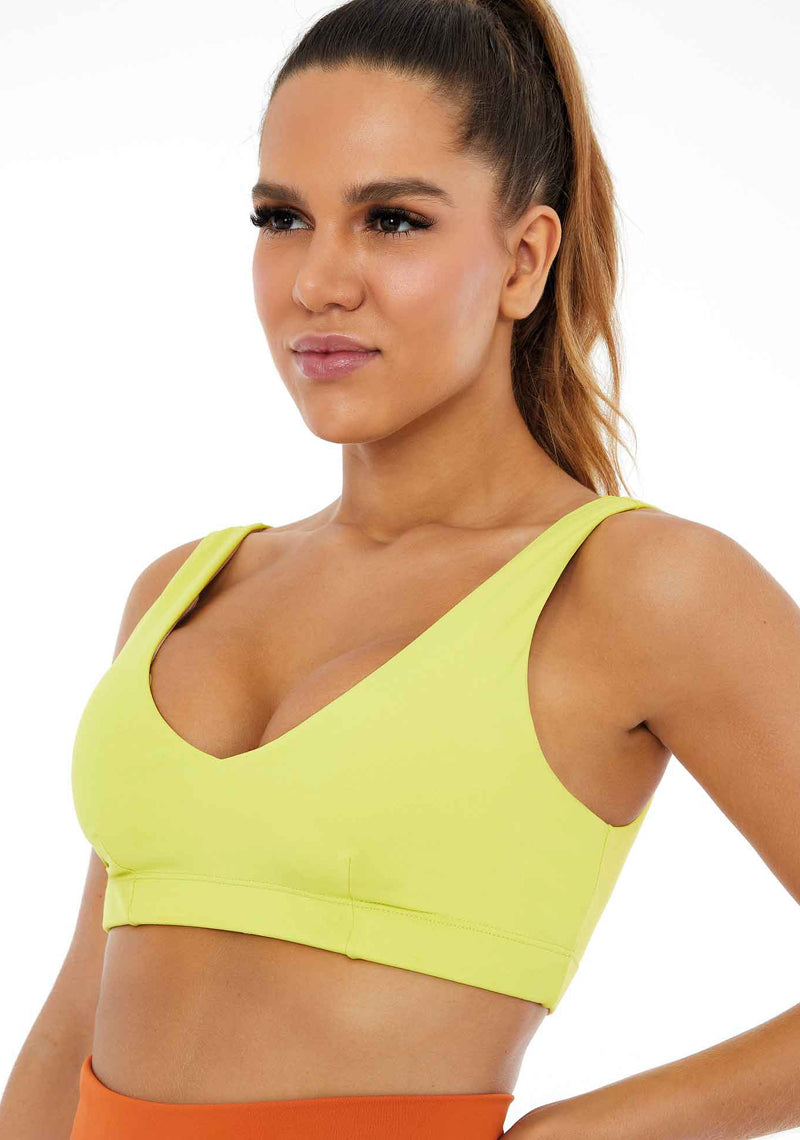 Hyper V-neck top with open back