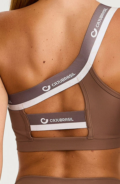 One shoulder top with elastic