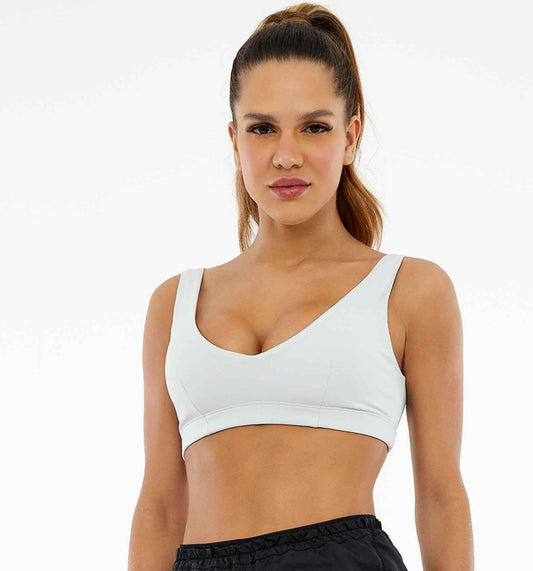 Hyper V-neck top with open back
