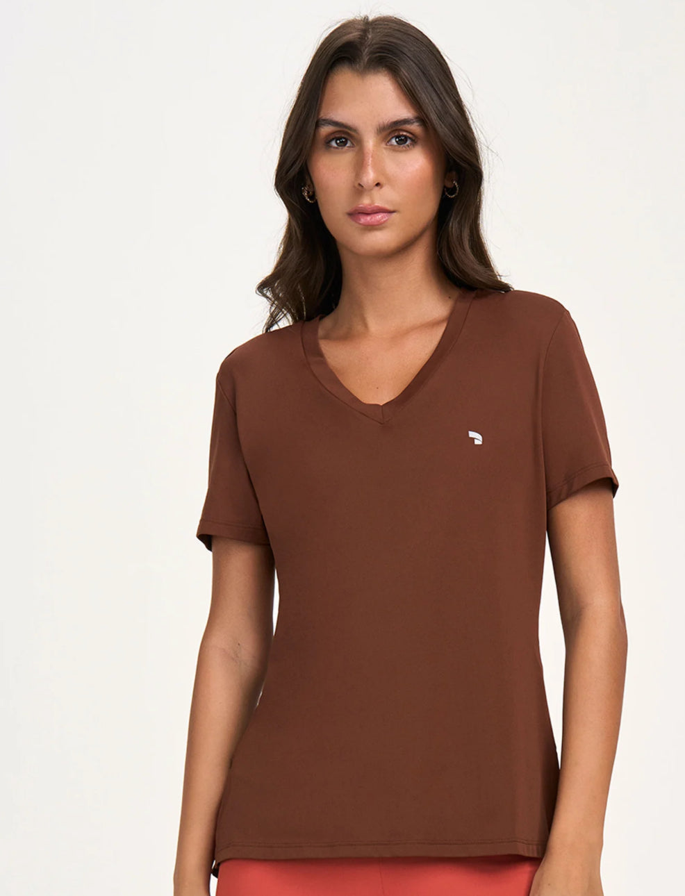 V-neck long t-shirt