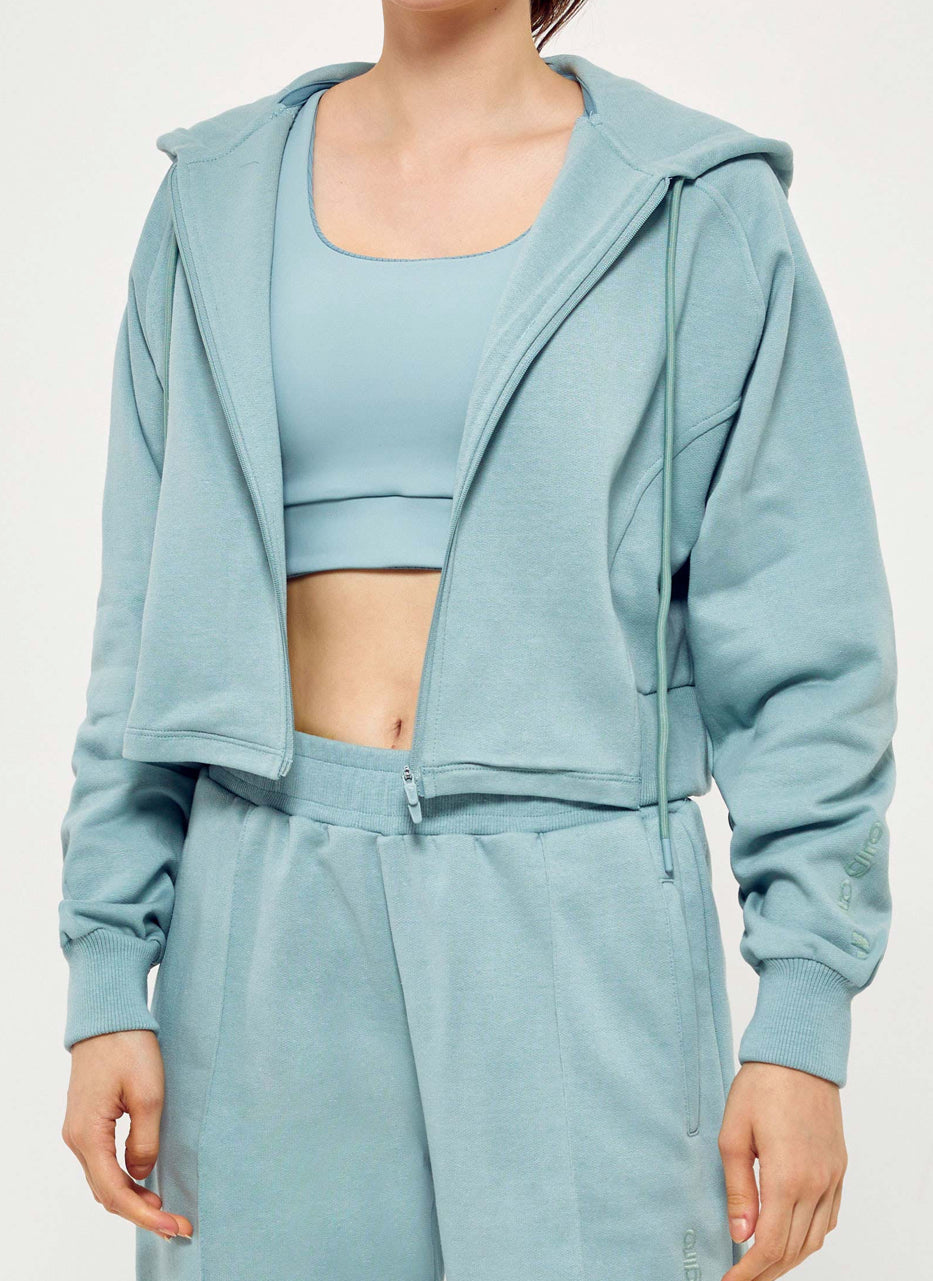 Cropped Sweatshirt Jacket