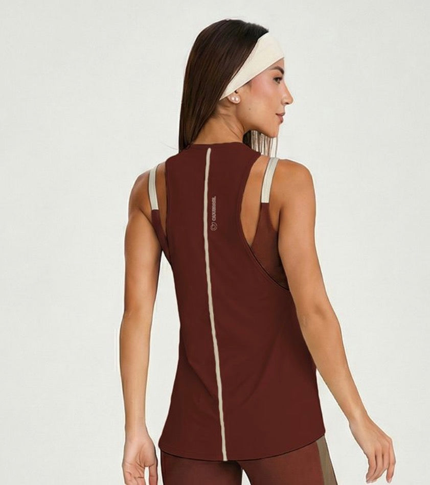 Light deep-cut tank top