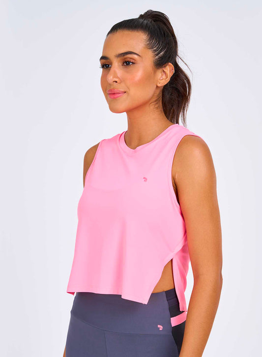 Skin fit cropped tank top with wrap