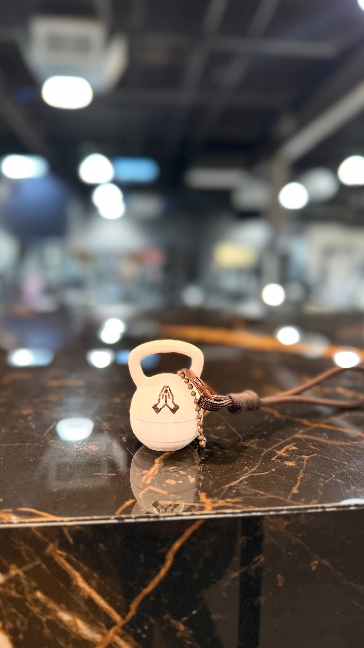 Faith Kettlebell Ring Safe Keychain