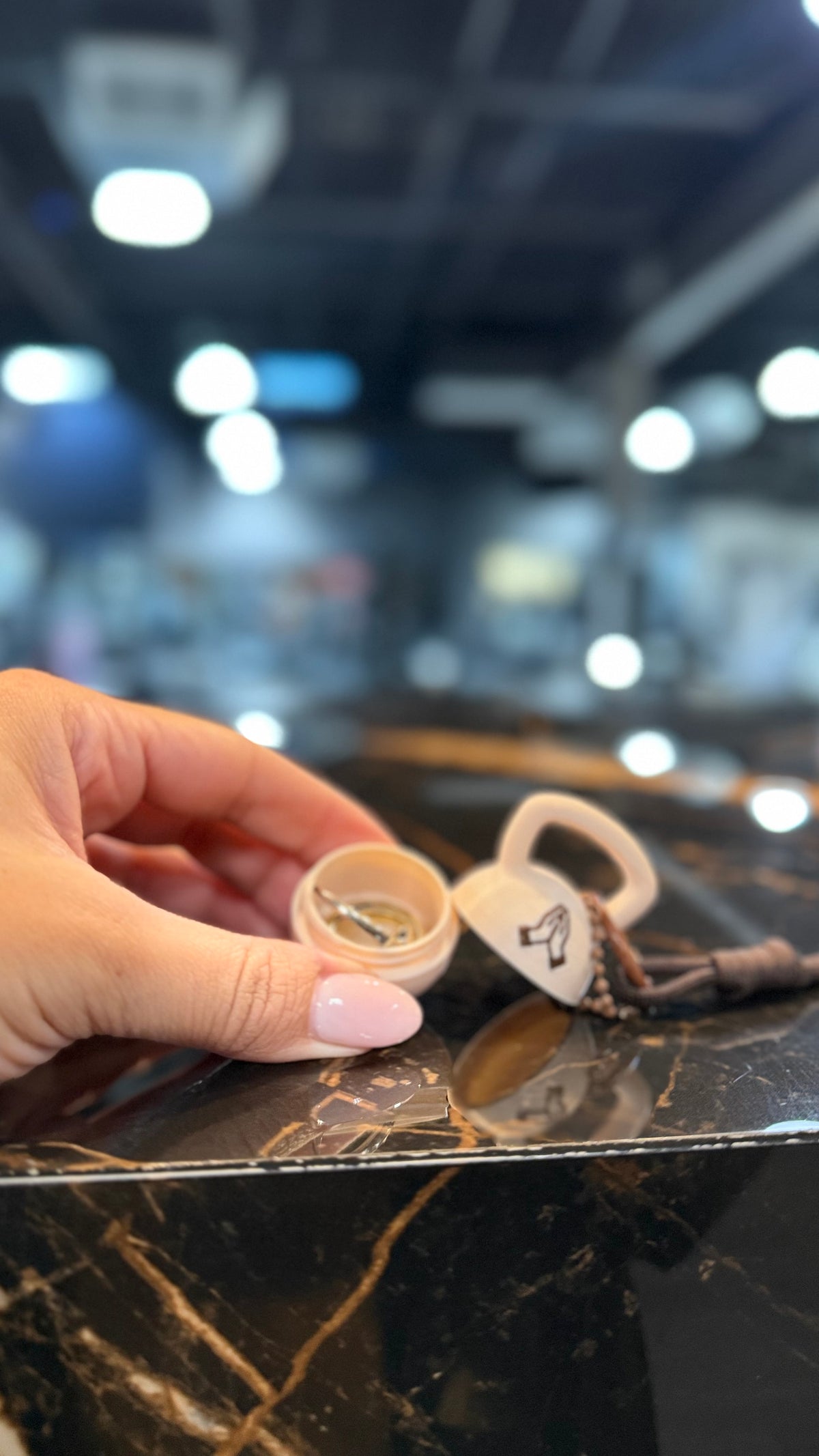 Faith Kettlebell Ring Safe Keychain